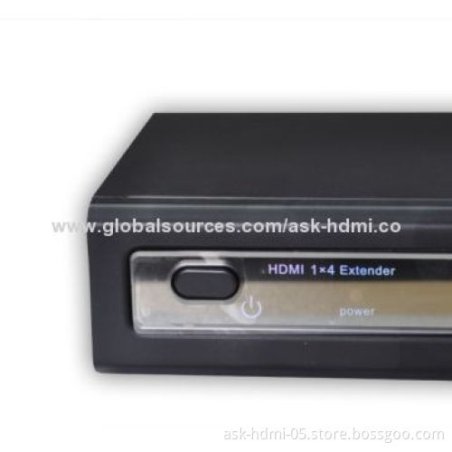 HDMI 1 x 4 Splitter with 4-pair Dual Cat6 Cable-out, 5V DC/2A Power Supply